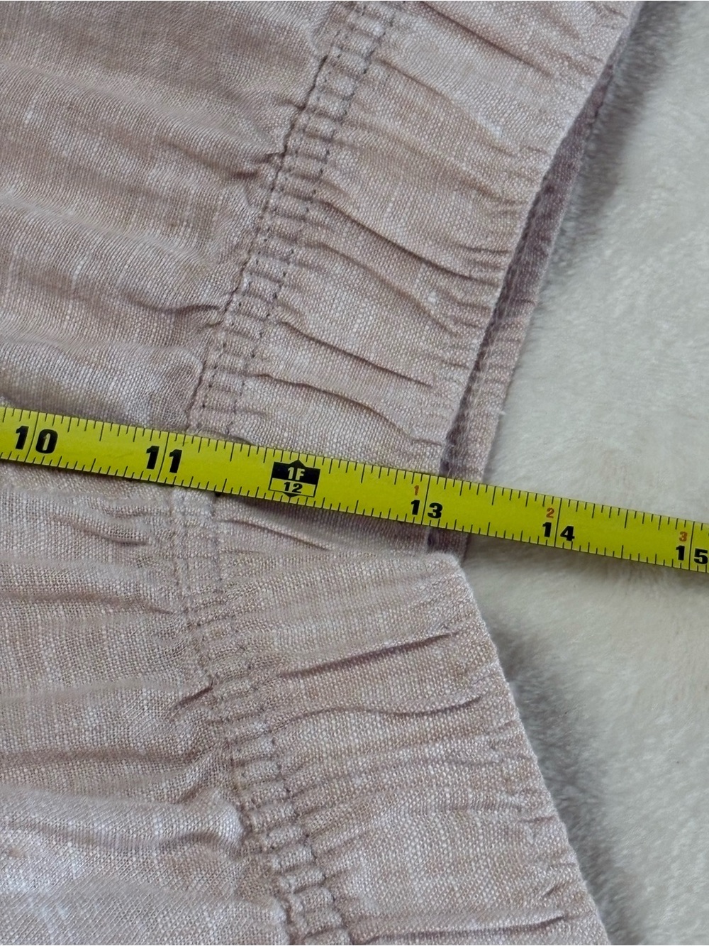 NWT Tahari Tan Wide Leg Linen Crop Pants Size M Pull on Elastic Waist - Picture 7 of 9